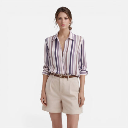 Camille | Women's Vertical Stripe Summer Blouse