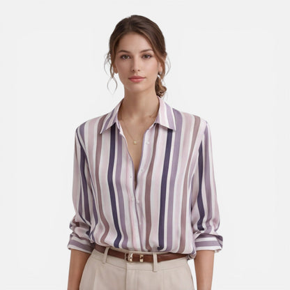 Camille | Women's Vertical Stripe Summer Blouse