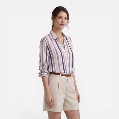 Camille | Women's Vertical Stripe Summer Blouse