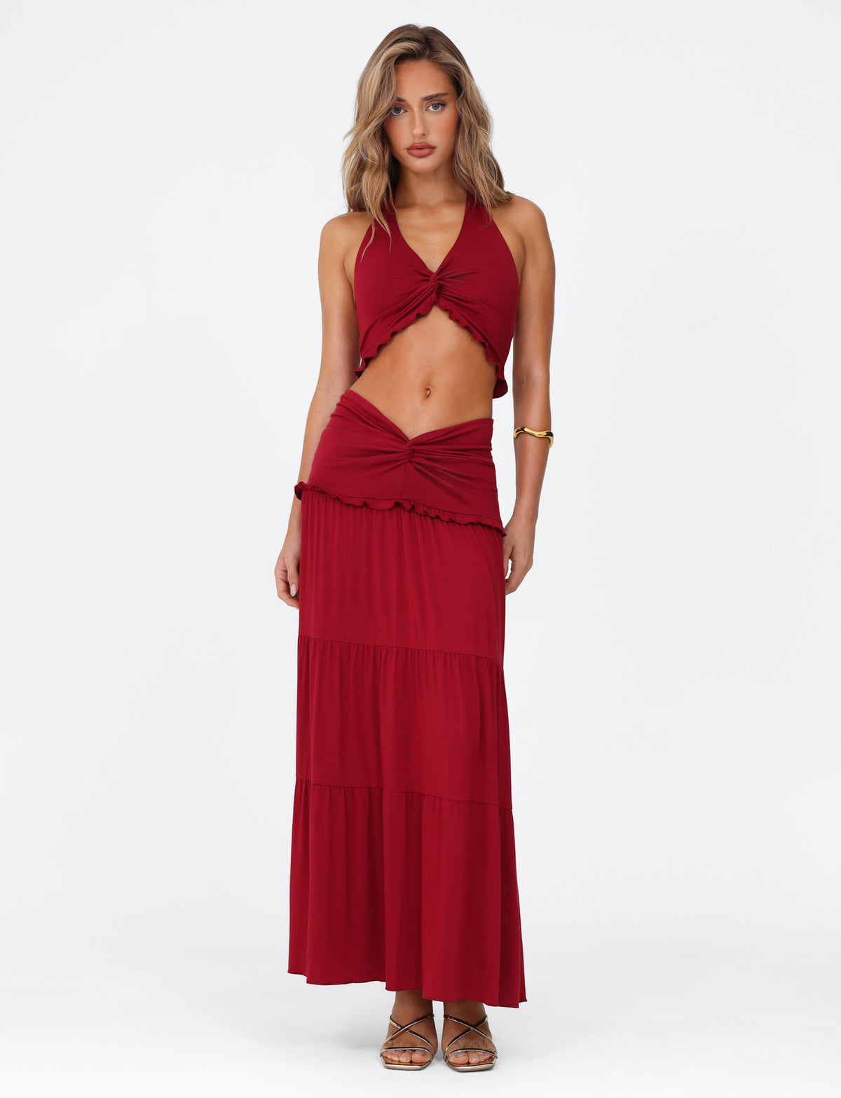 Elowen | Women's Halter Top and Maxi Skirt Set