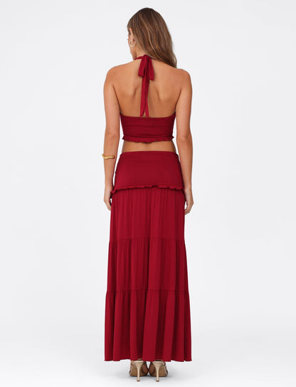 Elowen | Women's Halter Top and Maxi Skirt Set