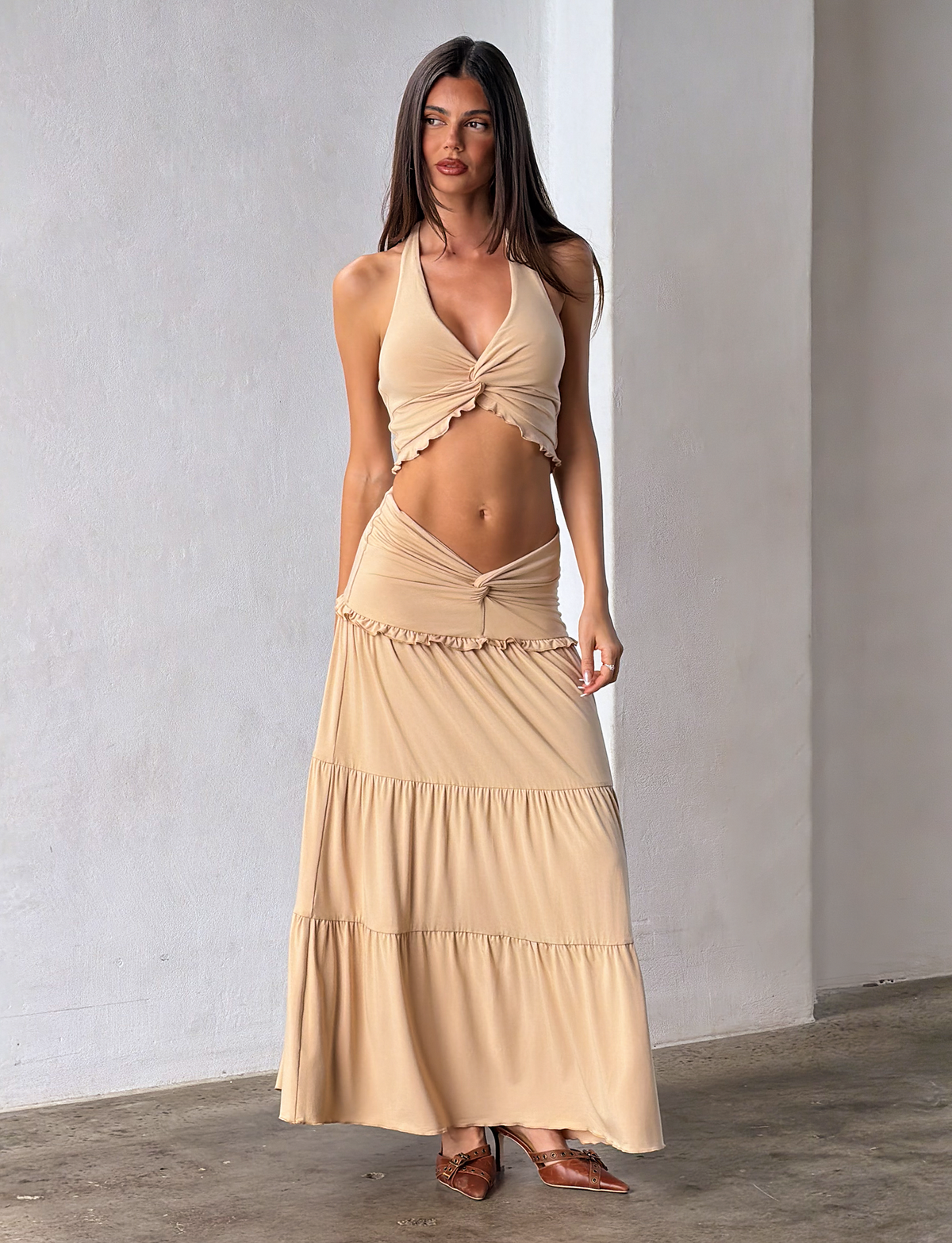 Elowen | Women's Halter Top and Maxi Skirt Set