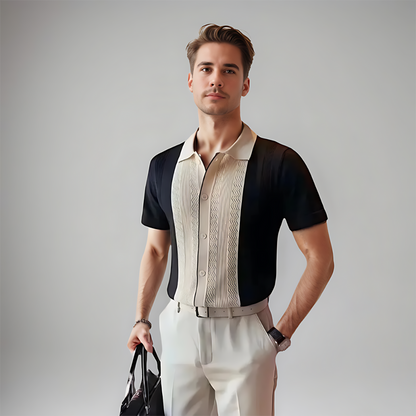 Edward | Men's Contrast Panel Polo Shirt