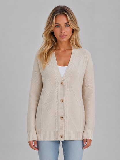 Lark | Women's Cable Knit Button Cardigan