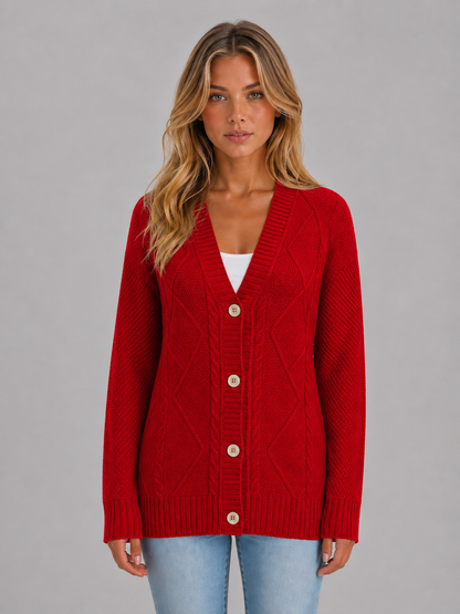 Lark | Women's Cable Knit Button Cardigan