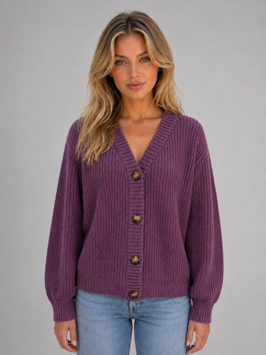 Wynne | Women's Chunky Knit Button Cardigan