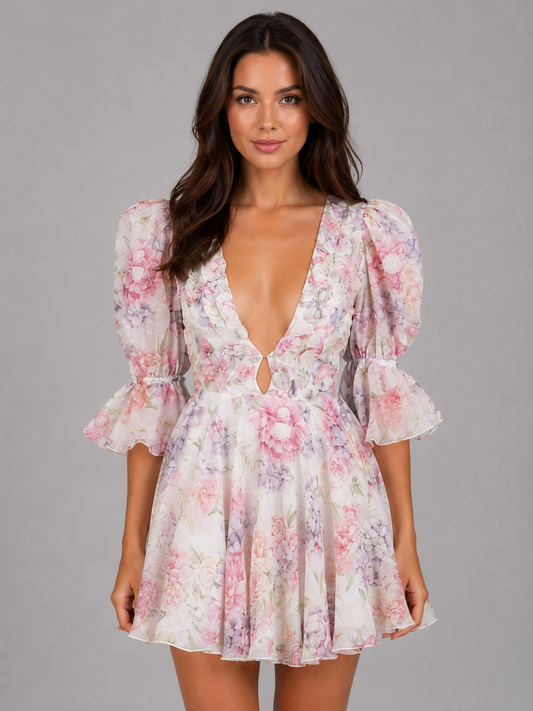 Rosanna | Women's Floral Chiffon Mini Dress