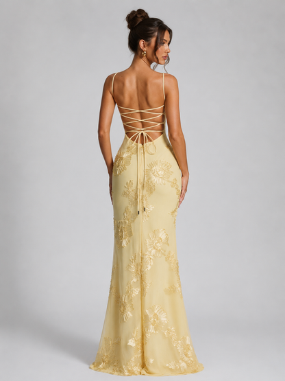 Marina | Women's Floral Corset Maxi Dress