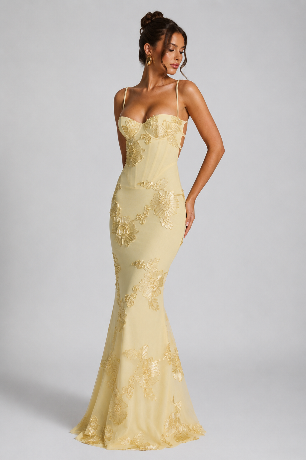 Marina | Women's Floral Corset Maxi Dress