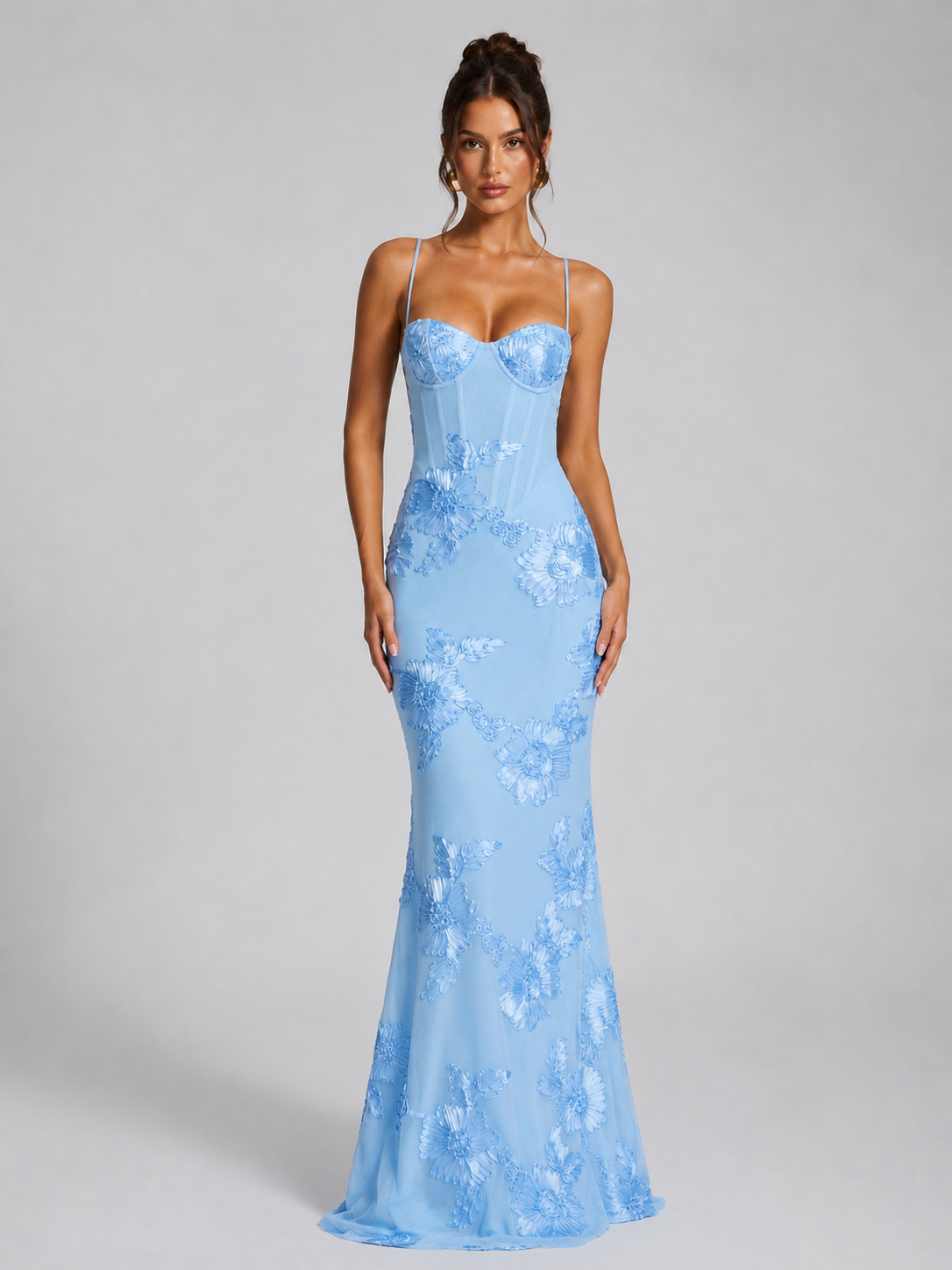 Marina | Women's Floral Corset Maxi Dress