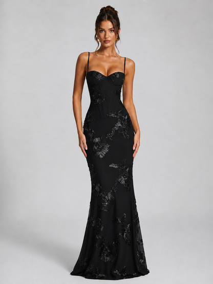 Marina | Women's Floral Corset Maxi Dress