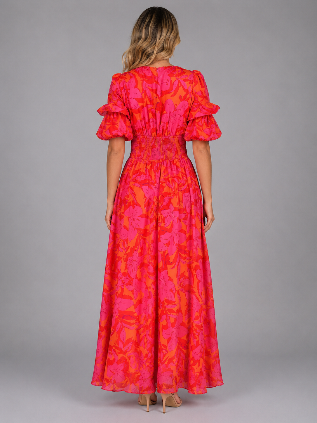 Clementine | Women's Floral Puff Sleeve Maxi Dress