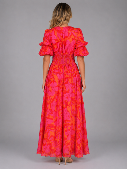 Clementine | Women's Floral Puff Sleeve Maxi Dress