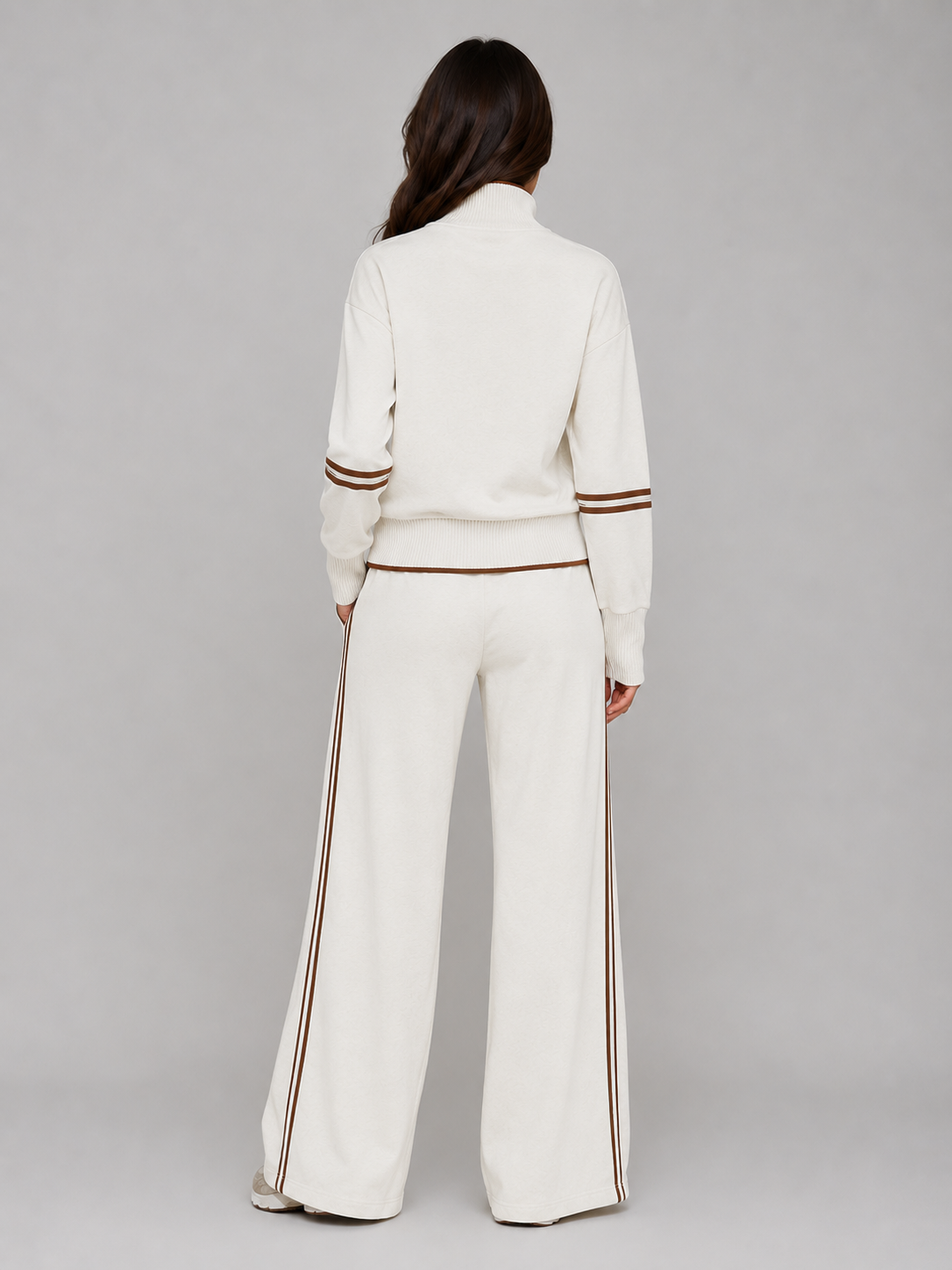 Romilly | Women's Half Zip Wide Leg Lounge Set