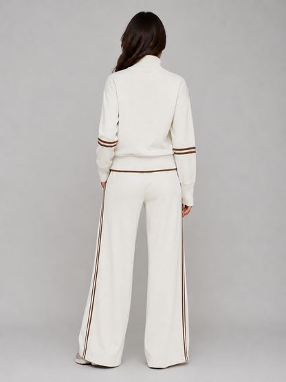 Romilly | Women's Half Zip Wide Leg Lounge Set