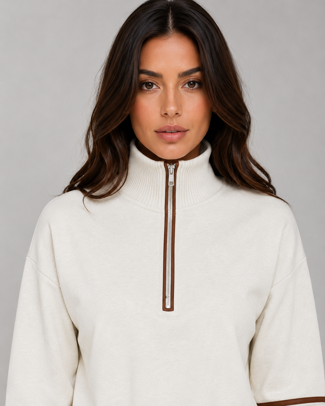 Romilly | Women's Half Zip Wide Leg Lounge Set