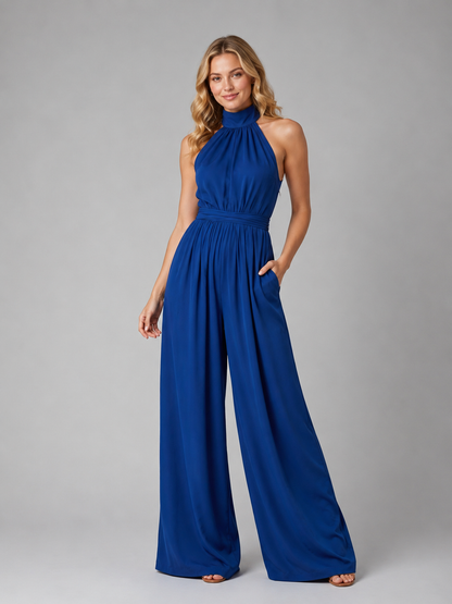 Sabrina | Women's Halter Neck Wide Leg Jumpsuit