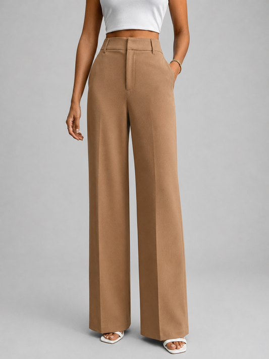 Winnie | Women's High Waisted Wide Leg Trousers