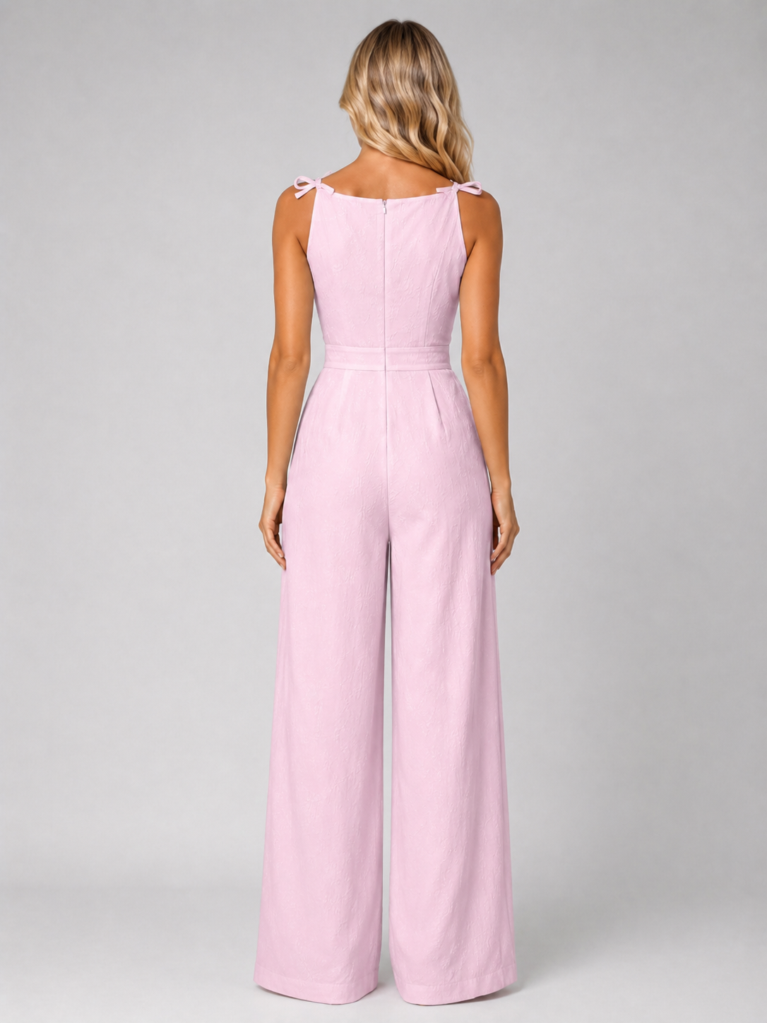 Imelda | Women's Jacquard Wide Leg Jumpsuit