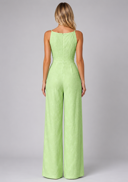 Imelda | Women's Jacquard Wide Leg Jumpsuit