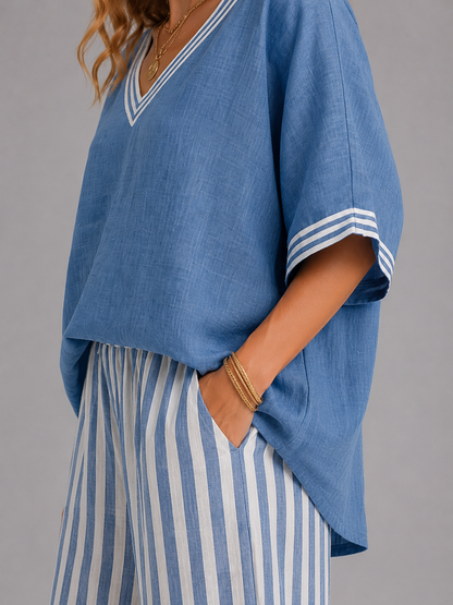 Thea | Women's Linen-Look Two Piece Set