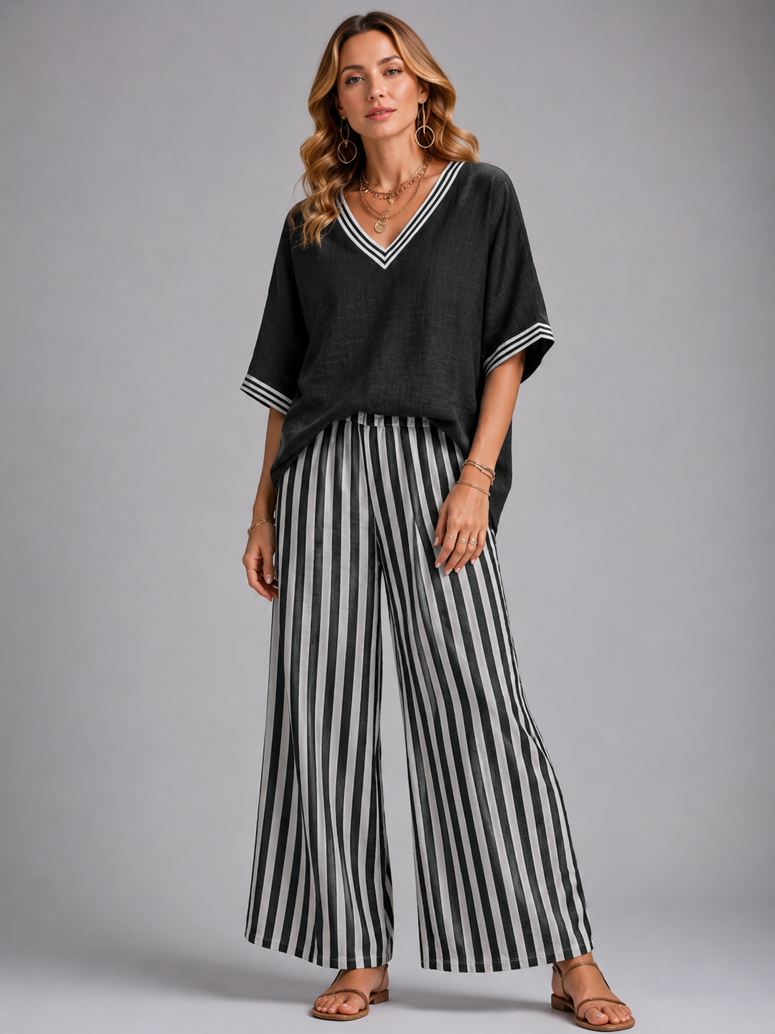 Thea | Women's Linen-Look Two Piece Set