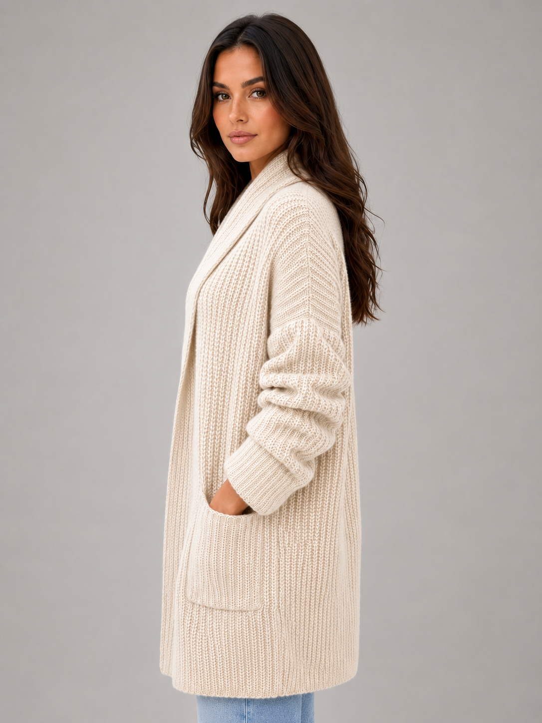 Edith | Women's Open Front Longline Cardigan