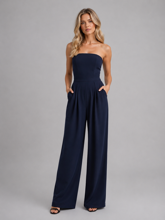 Lorna | Women's Strapless Wide Leg Jumpsuit