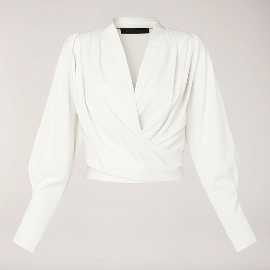 Charlotte | Women's V-Neck Puff Sleeve Blouse