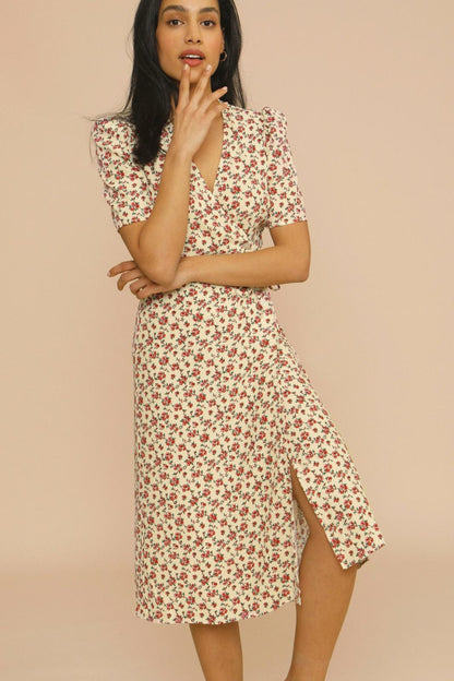 Primrose | Women's Floral V-Neck Midi Dress