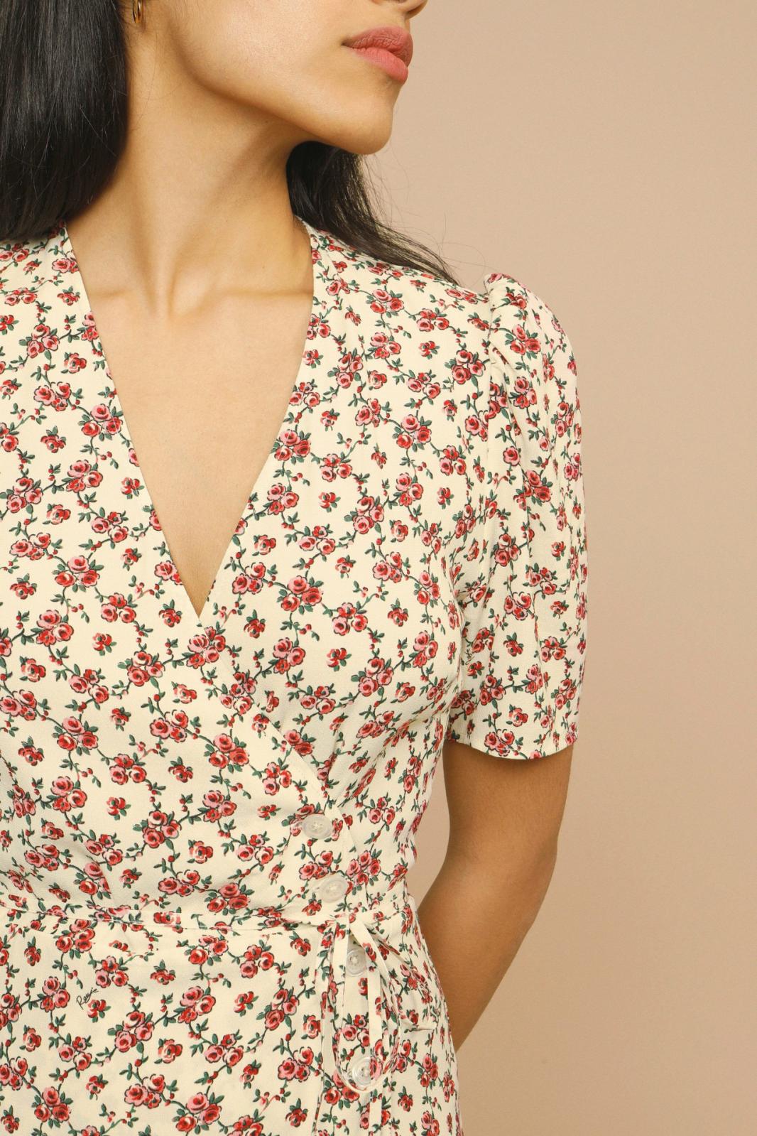 Primrose | Women's Floral V-Neck Midi Dress