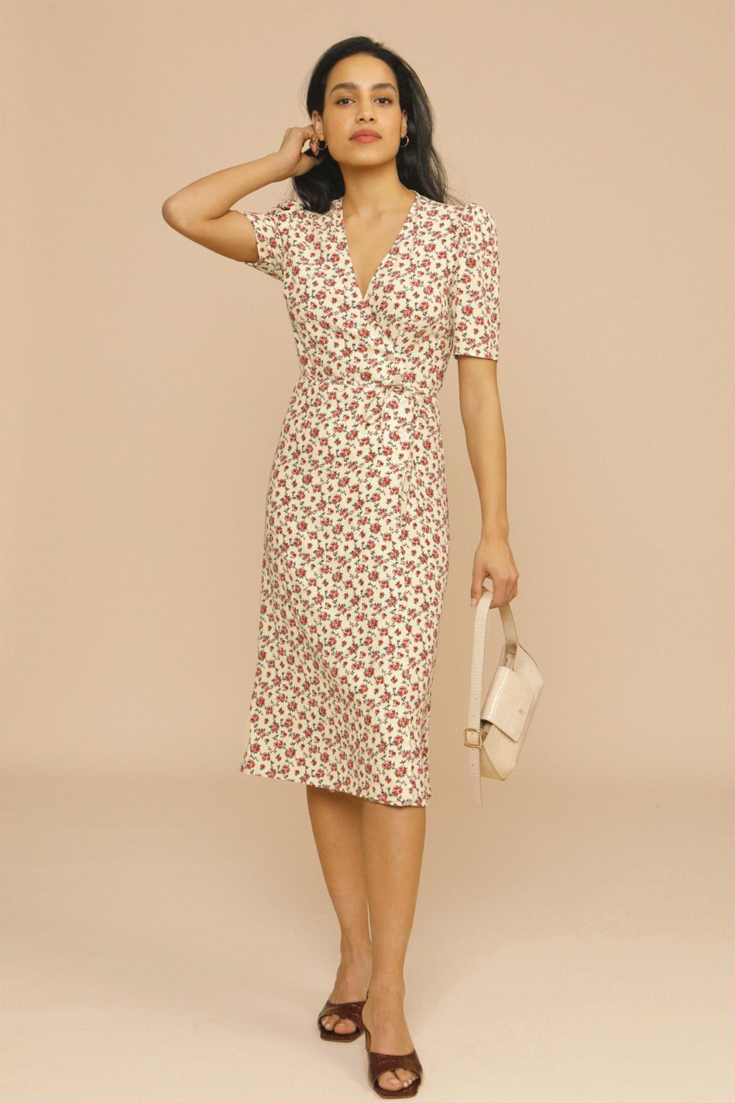 Primrose | Women's Floral V-Neck Midi Dress