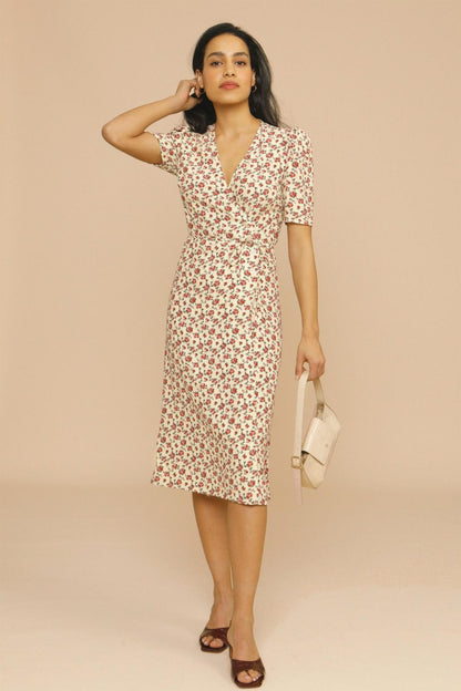 Primrose | Women's Floral V-Neck Midi Dress