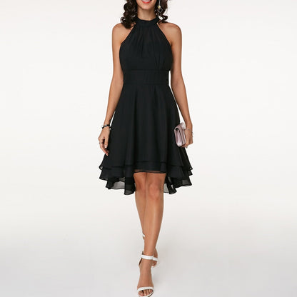 Isadora | Women's Halter Ruffle Midi Dress