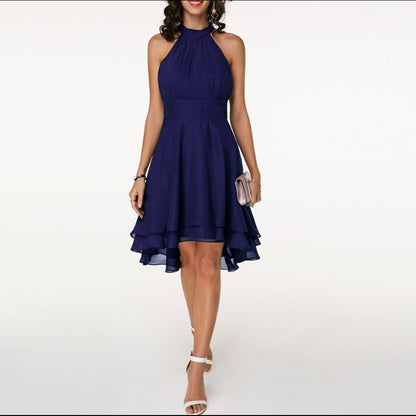 Isadora | Women's Halter Ruffle Midi Dress