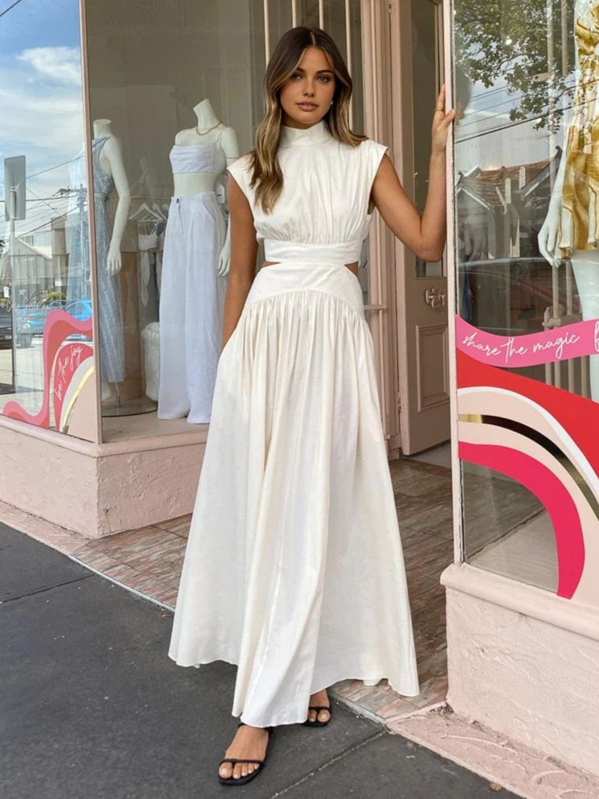 Bridget | Women's Mock Neck Maxi Dress