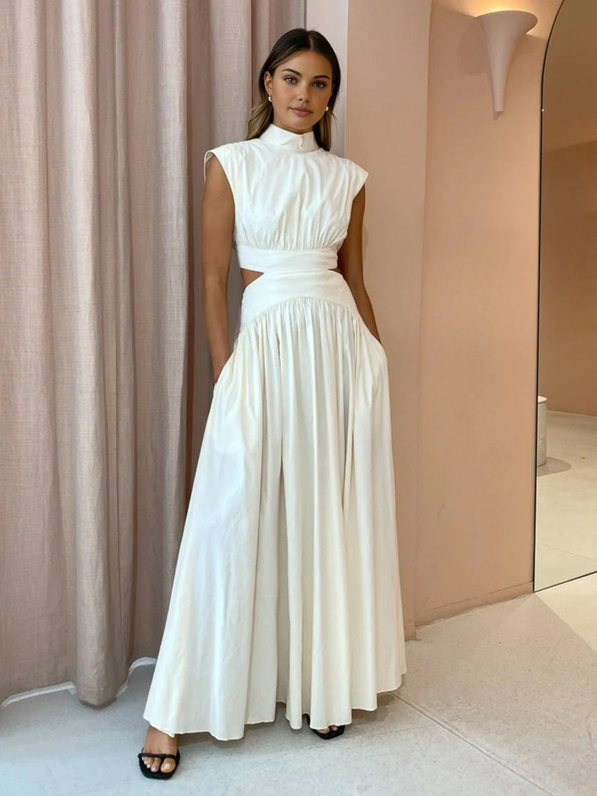 Bridget | Women's Mock Neck Maxi Dress