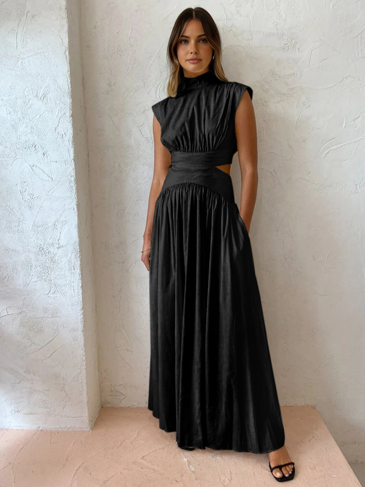 Bridget | Women's Mock Neck Maxi Dress