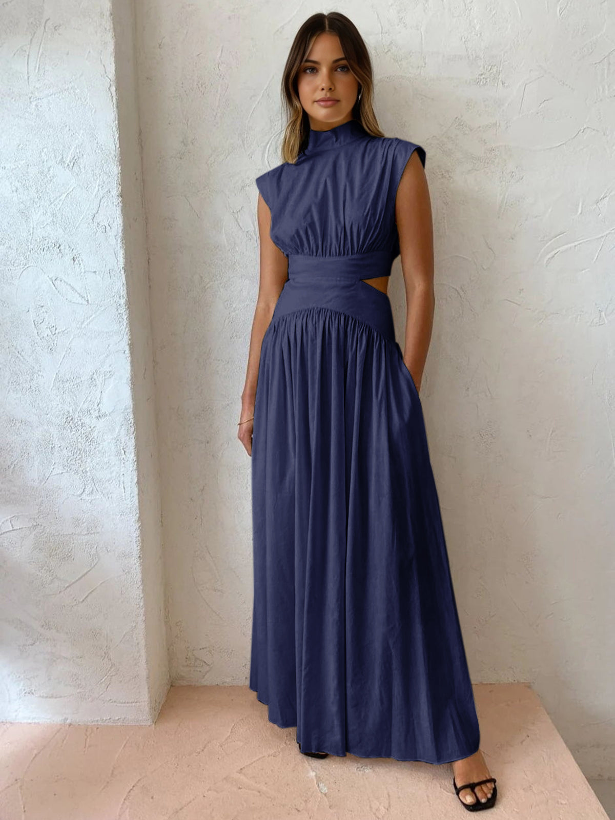 Bridget | Women's Mock Neck Maxi Dress