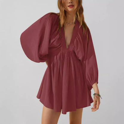 Daisy | Women's V-Neck Long Sleeve Mini Dress