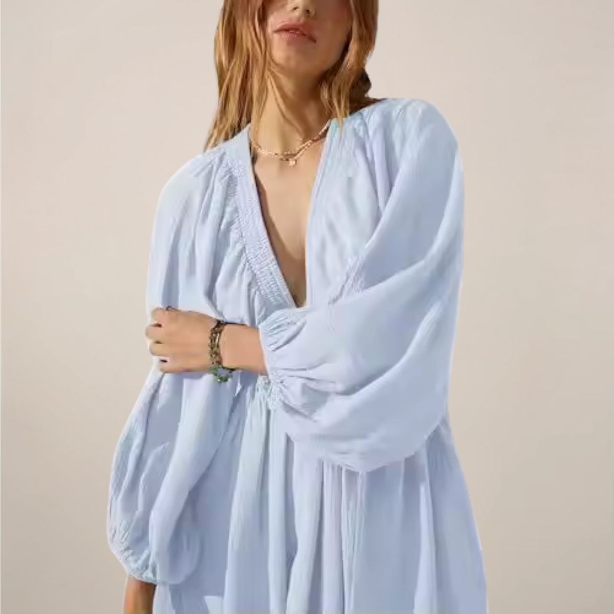 Daisy | Women's V-Neck Long Sleeve Mini Dress