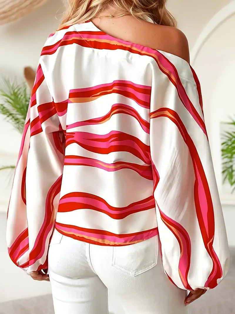 Marlowe | Women's One-Shoulder Balloon Sleeve Blouse