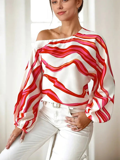 Marlowe | Women's One-Shoulder Balloon Sleeve Blouse