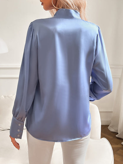 Estelle | Women's Satin Bow Blouse