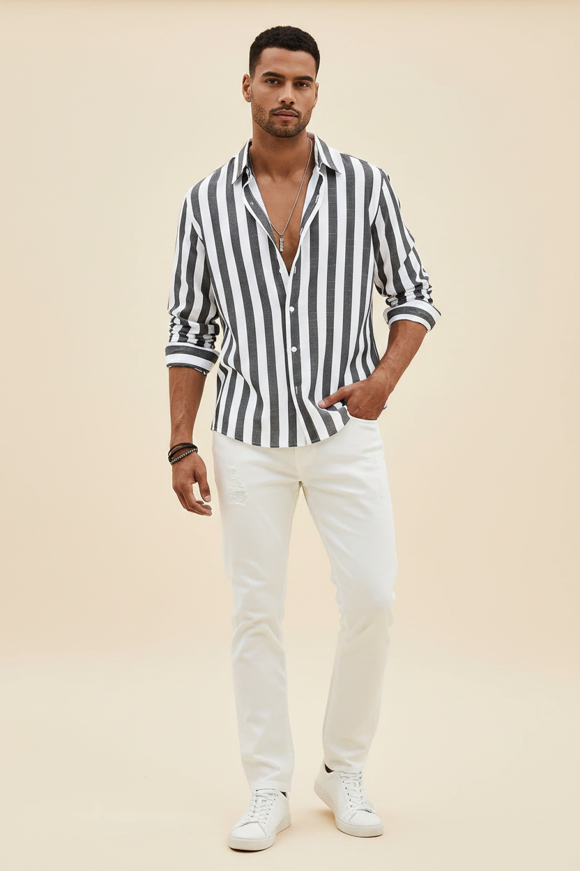 Black Striped Shirt