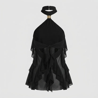 Ophelia | Women's Ruffle Chiffon Halter Top