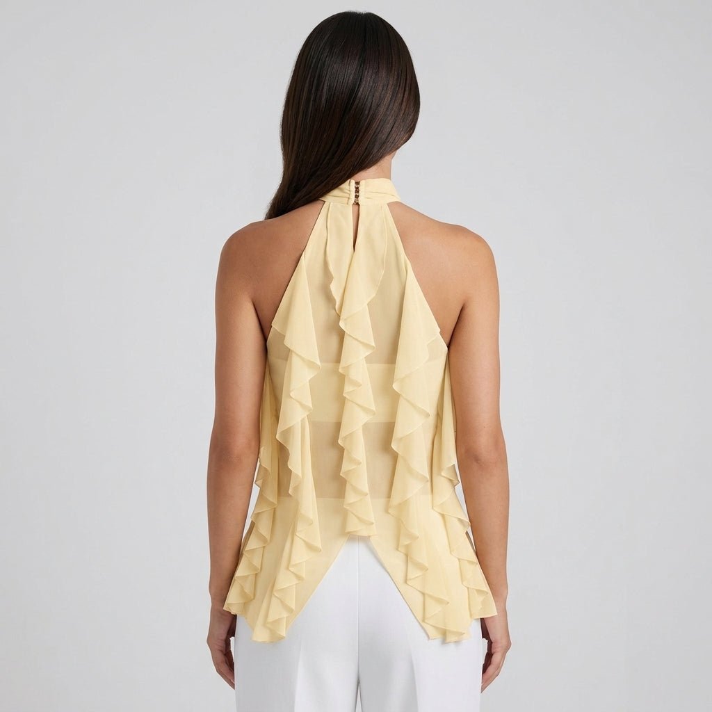 Ophelia | Women's Ruffle Chiffon Halter Top
