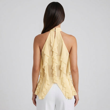 Ophelia | Women's Ruffle Chiffon Halter Top