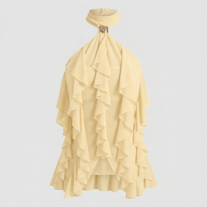 Ophelia | Women's Ruffle Chiffon Halter Top