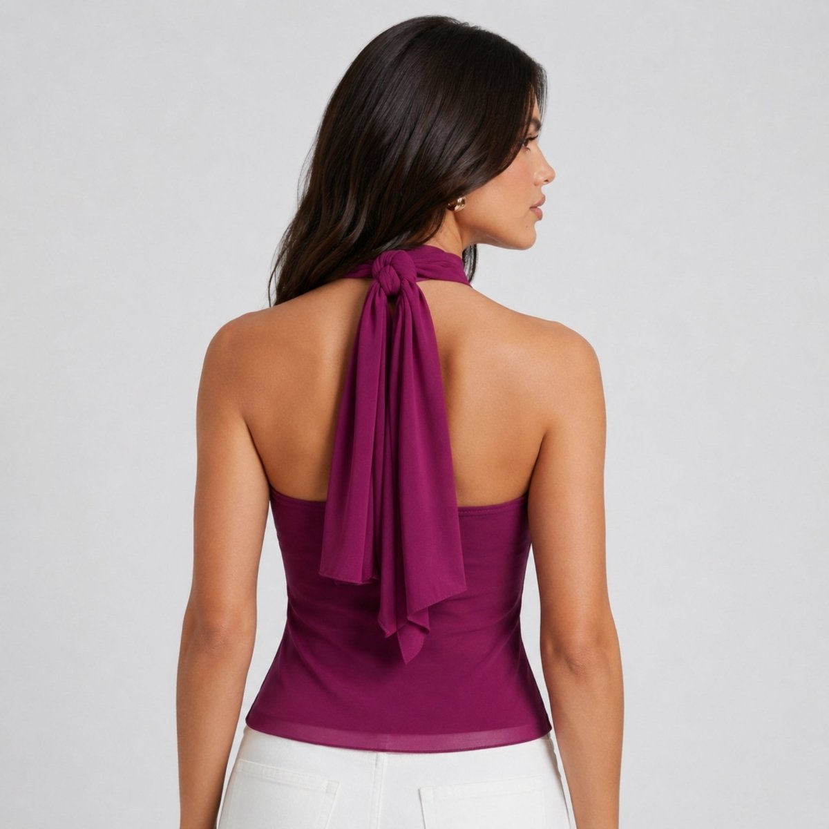 Ophelia | Women's Ruffle Chiffon Halter Top